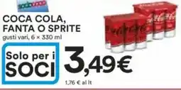 Ipercoop Coca cola, fanta o sprite offerta