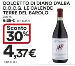Ipercoop Dolcetto di diano d'alba d.o.c.g. le calende terre del barolo offerta