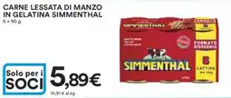 Ipercoop Carne lessata di manzo in gelatina SIMMENTHAL offerta
