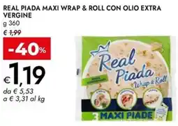 Bennet Real piada maxi wrap & roll con olio extra vergine offerta