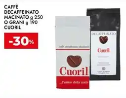Bennet Caffè decaffeinato macinato o grani CUORIL offerta