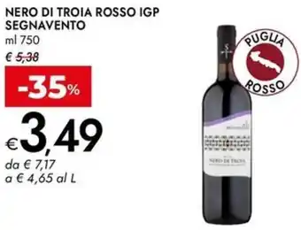 Bennet Nero di troia rosso IGP SEGNAVENTO offerta