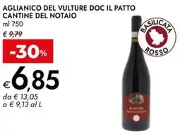 Bennet Aglianico del vulture doc il patto CANTINE DEL NOTAIO offerta