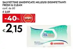 Bennet Salviettine umidificate milleusi disinfettanti FRESH & CLEAN offerta