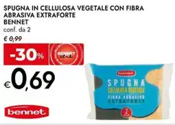 Bennet Spugna in cellulosa vegetale con fibra abrasiva extraforte BENNET offerta