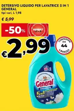 Bennet Detersivo liquido per lavatrice 5 in 1 GENERAL offerta