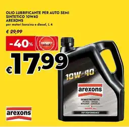 Bennet Olio lubrificante per auto semi sintetico 10W40 AREXONS offerta