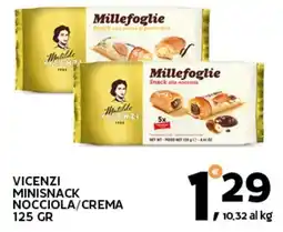 Extra Supermercati Vicenzi minisnack nocciola/crema offerta
