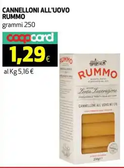 Ipercoop Cannelloni all'uovo RUMMO offerta