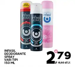 Extra Supermercati Infasil deodorante spray vari tipi offerta