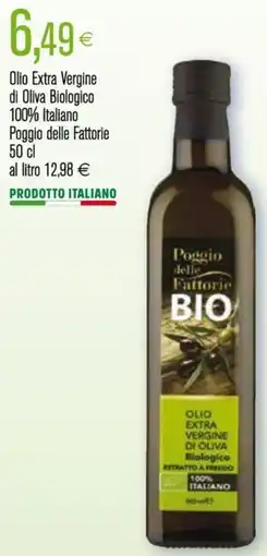 Coop Olio Extra Vergine di Oliva Biologico 100% Italiano Poggio delle Fattorie offerta