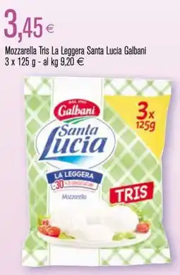 Coop Mozzarella Tris La Leggera Santa Lucia Galbani offerta
