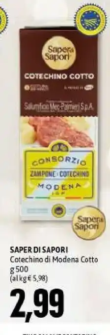 Emi Supermercati Saper di sapori cotechino cotto offerta