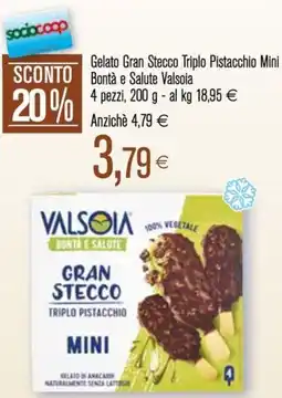 Coop Gelato Gran Stecco Triplo Pistacchio Mini Bontà e Salute Valsoia offerta