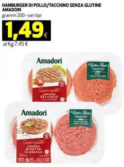 Ipercoop Hamburger di pollo/tacchino senza glutine AMADORI offerta