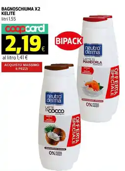 Ipercoop Bagnoschiuma x2 KELITE offerta