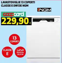 Ipercoop Lavastoviglie 13 coperti classe E DW13E NGM offerta