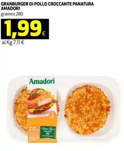 Ipercoop Granburger di pollo croccante panatura AMADORI offerta