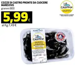 Ipercoop Cozze di castro pronte da cuocere MAREVIVO offerta