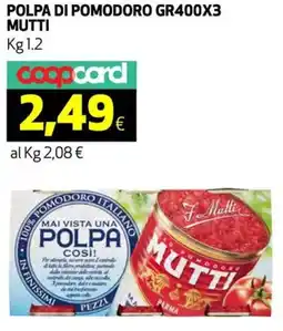 Ipercoop Polpa di pomodoro MUTTI offerta