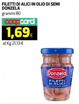 Ipercoop Filetti di alici in olio di semi DONZELA offerta