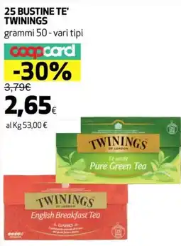 Ipercoop 25 bustine te' TWININGS offerta