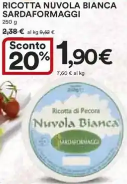 Ipercoop Ricotta nuvola bianca SARDAFORMAGGI offerta