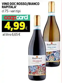 Ipercoop Vino doc rosso/bianco RAPITALA offerta