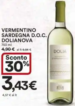 Ipercoop Vermentino sardegna d.o.c. dolianova offerta