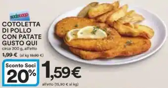 Ipercoop Cotoletta di pollo con patate gusto qui offerta
