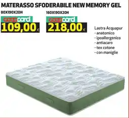Ipercoop Materasso sfoderabile new memory gel offerta