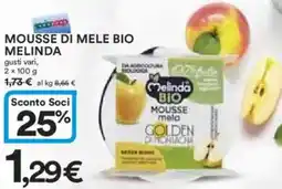 Ipercoop Mousse di mele bio MELINDA offerta