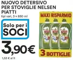 Ipercoop Nuovo detersivo per stoviglie nelsen piatti offerta