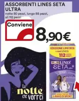 Ipercoop Assorbenti lines seta ultra offerta