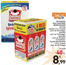 Spazio Conad Detersivo per lavatrice omino bianco offerta