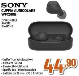 Ipercoop SONY CUFFIA AURICOLARE WFC510B offerta