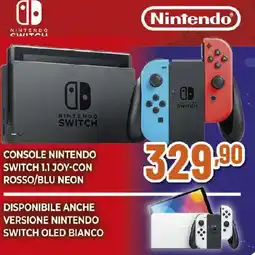 Ipercoop CONSOLE NINTENDO SWITCH 1.1 JOY-CON ROSSO/BLU NEON offerta