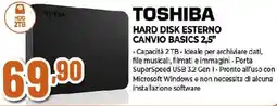 Extracoop TOSHIBA HARD DISK ESTERNO CANVIO BASICS 2,5" offerta