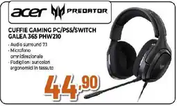 Extracoop acer PREDATOR CUFFIE GAMING PC/PS5/SWITCH GALEA 365 PHW210 offerta