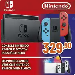 Extracoop CONSOLE NINTENDO SWITCH 1.1 JOY-CON ROSSO/BLU NEON offerta