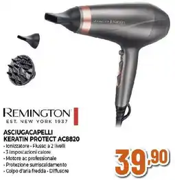 Ipercoop REMINGTON ASCIUGACAPELLI KERATIN PROTECT AC8820 offerta