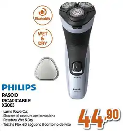 Ipercoop PHILIPS RASOIO RICARICABILE X3003 offerta