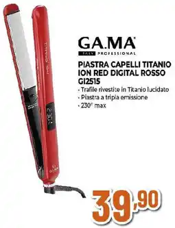 Extracoop GA.MA PIASTRA CAPELLI TITANIO ION RED DIGITAL ROSSO GI2515 offerta