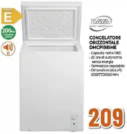 Ipercoop DAYA CONGELATORE ORIZZONTALE DMCP198IME offerta
