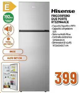 Ipercoop Hisense FRIGORIFERO DUE PORTE RT327N4ACE offerta