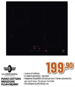 Ipercoop LA GERMANIA PIANO COTTURA INDUZIONE PLG64I1B26NV offerta