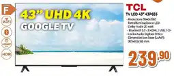 Ipercoop TCL TV LED 43" 43P655 offerta