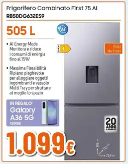 Ipercoop SAMSUNG Frigorifero Combinato First 75 Al RB50DG632ES9 offerta