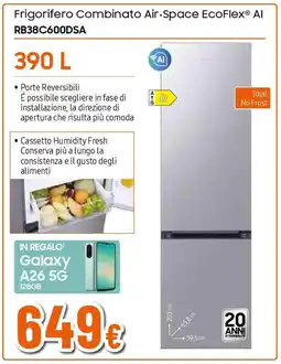 Ipercoop SAMSUNG Frigorifero Combinato Air-Space EcoFlex Al RB38C600DSA offerta