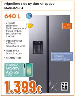 Ipercoop SAMSUNG Frigorifero Side by Side Air Space RS70F65KETEF offerta
